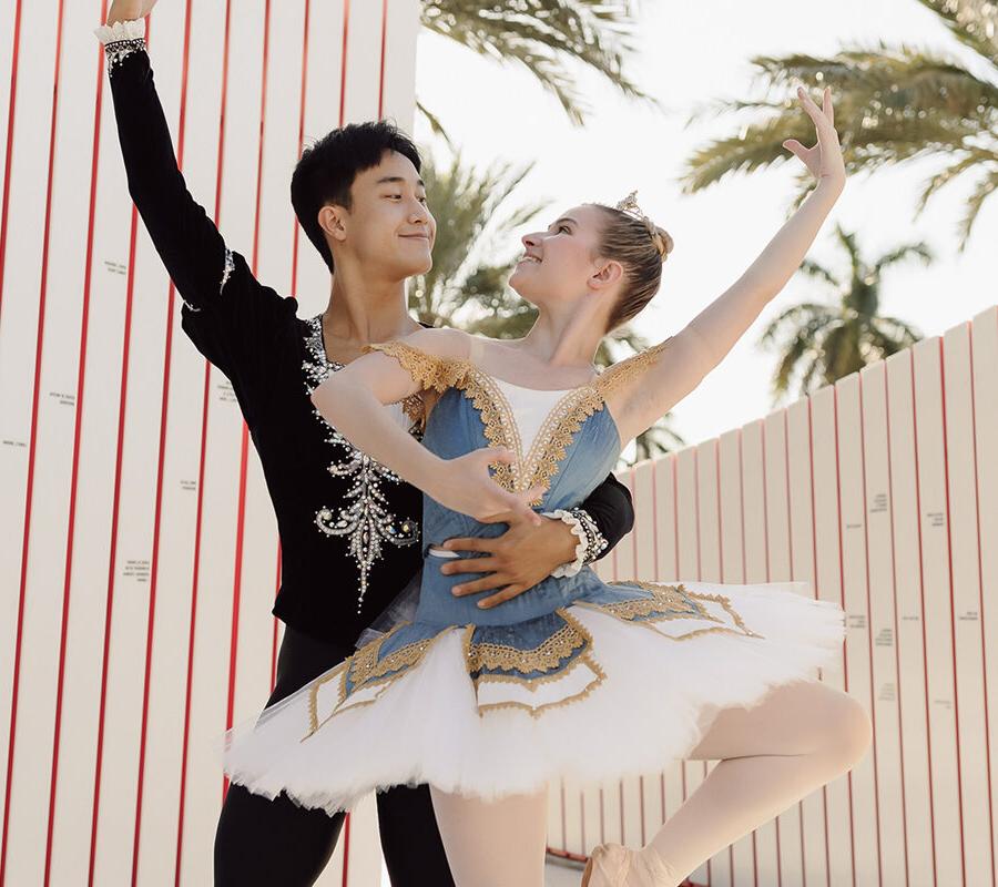 students from the dance b.f.a. program dancing ballet